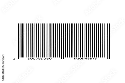 Realistic bar code icon. A modern simple flat barcode. Marketing  the concept of the Internet.