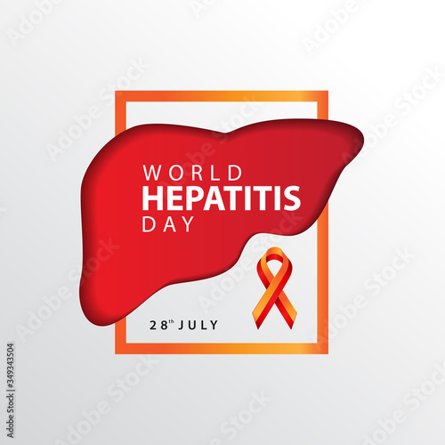 world hepatitis day greeting banner with ribbon