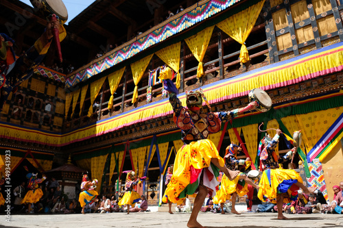 Bhutan Mask Dance Festival, Tsechu in Paro Dzong (Rinpung Dzong Monastery) Bhutan photo