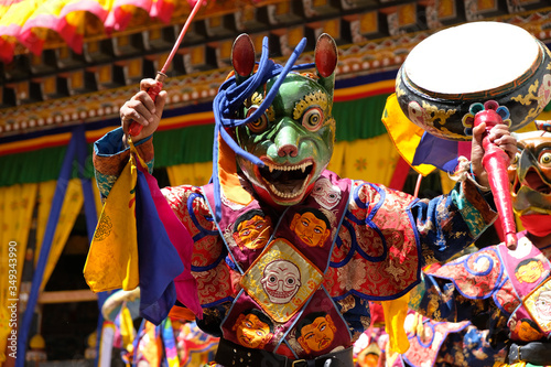 Bhutan Mask Dance Festival, Tsechu in Paro Dzong (Rinpung Dzong Monastery) Bhutan photo