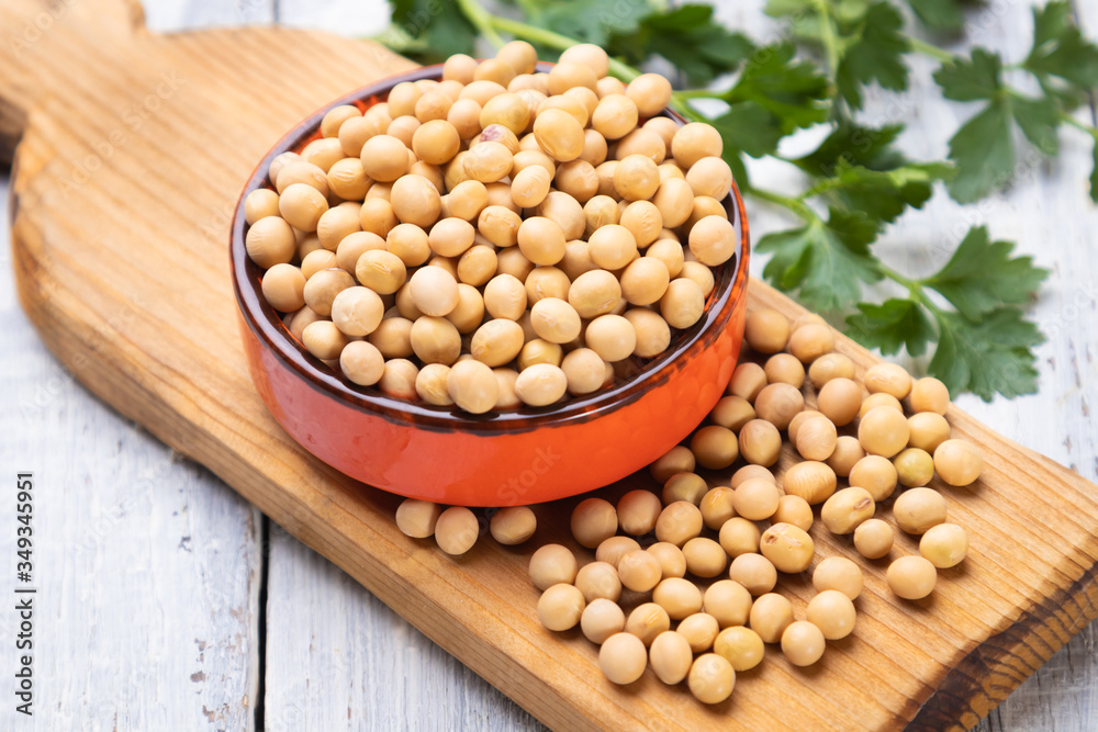 Bowl of dried soy beans Bowl of dried soy beans