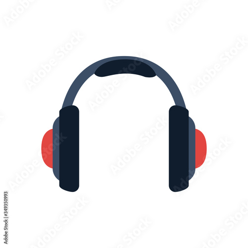 Headphone flat style icon vector design