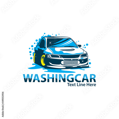 wash car, vector car illustration