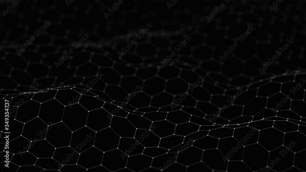 Futuristic hexagon background. Abstract technology background. Technology concept. Big data. 3d Futuristic hexagon background. Abstract technology background. Technology concept. Big data. 3d