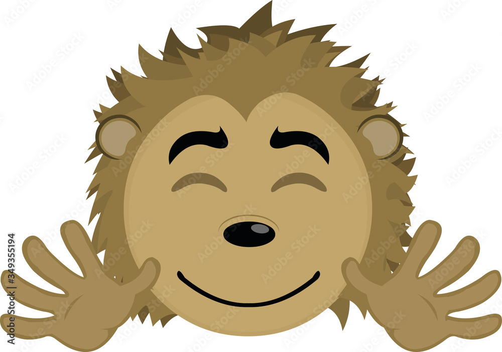 Fototapeta premium Vector illustration of the face of a cute porcupine cartoon
