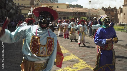Traditional dance and costume parade in Cusco, Peru