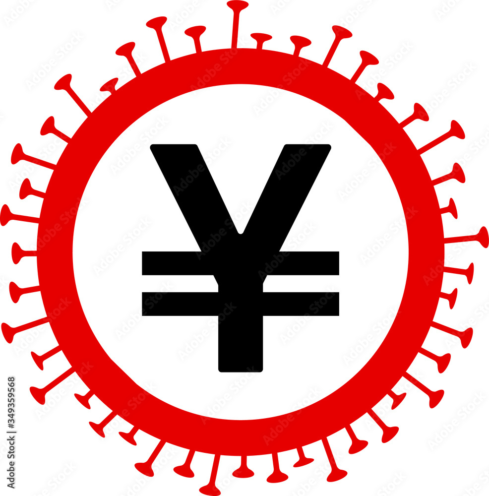 Obraz premium Chinese yuan sign, symbol, Vector, Coronavirus