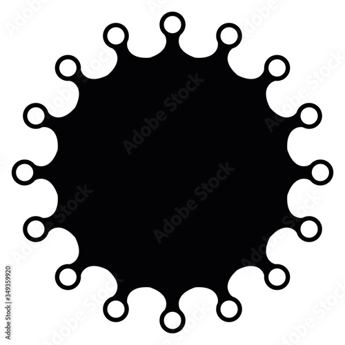 Virus sign. Symbol of coronavirus and COVID-19 desease. Simple flat black vector icon