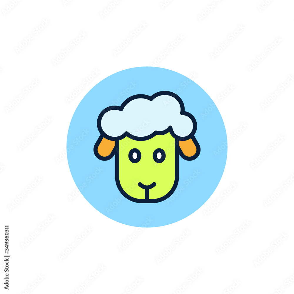 Lamb icon with colour vector Lamb icon with colour vector
