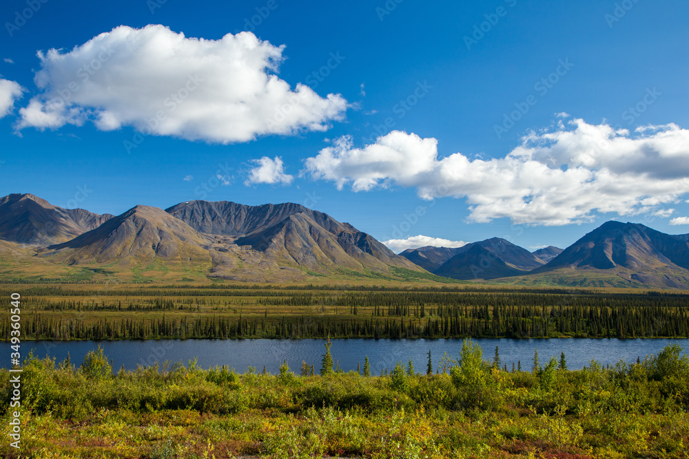 Alaskan mountain range near water