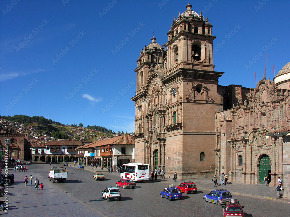 Cathedral at Plaza de Armas in the old town of Lima