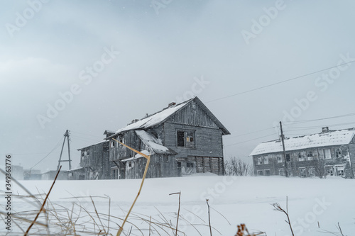 abandoned objects in a village beyond the Arctic circle