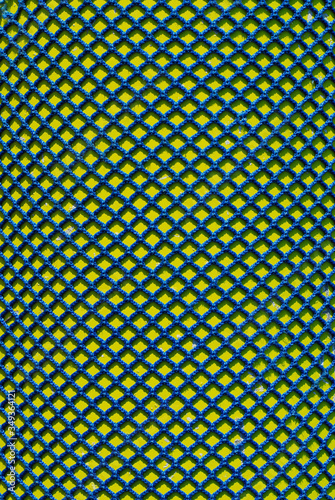Diving tube detail used in scuba. Yellow background.