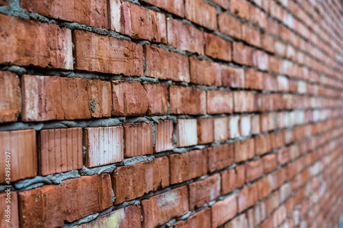 Red brick wall as background and texture