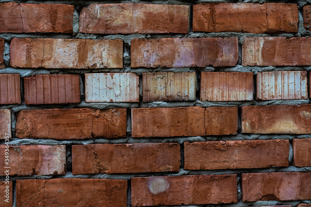 Obraz premium Red brick wall as background and texture