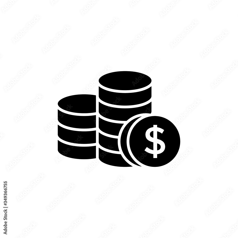 money coin vector icon in outline style on white background money coin vector icon in outline style on white background