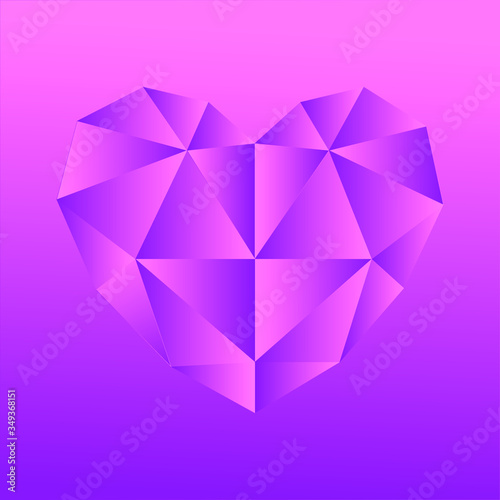 heart made of small purple triangles