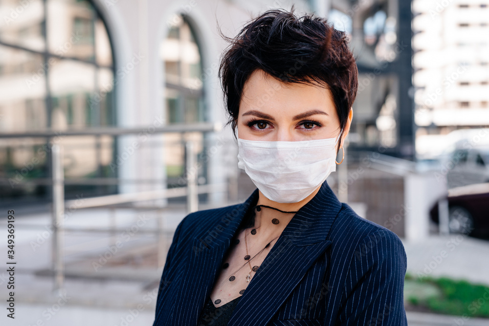 Woman wearing medical mask during coronavirus COVID-19 Epidemic