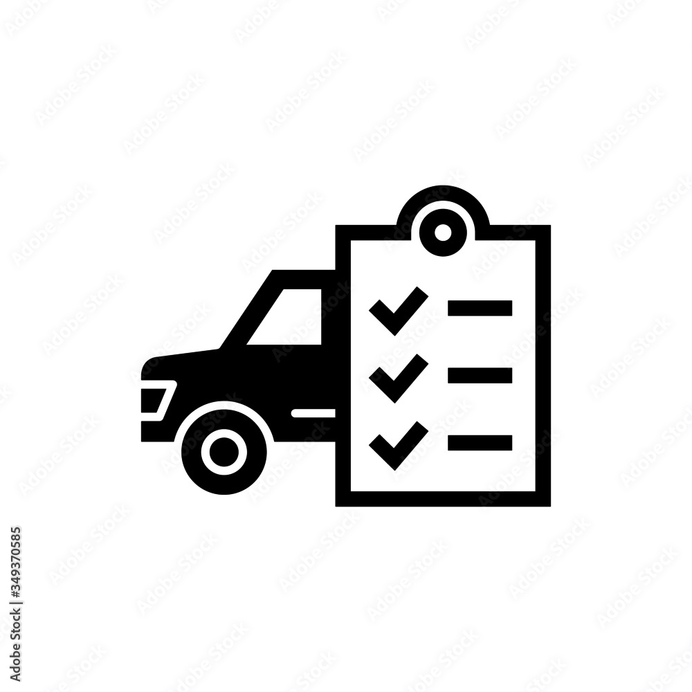 car maintenance list icon vector in black flat design on white background car maintenance list icon vector in black flat design on white background
