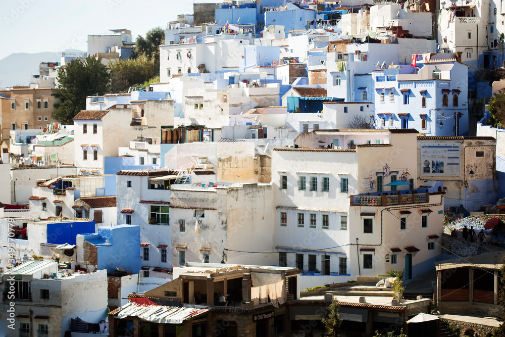 Panoramic view at Chefchouen city, Morocco Panoramic view at Chefchouen city, Morocco