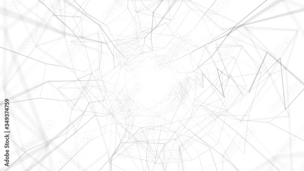 Abstract black lines moving animation on white background