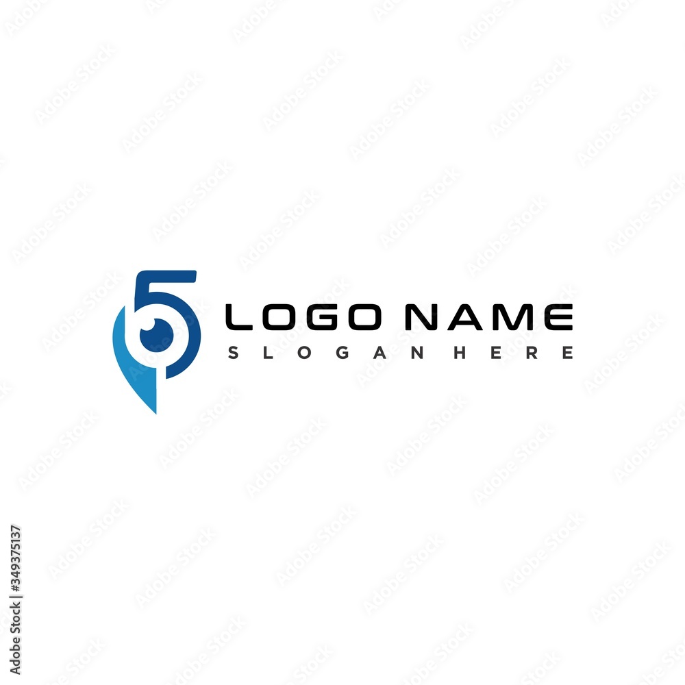 design logo abstract technology modern with eye and 5 concept design inspiration design logo abstract technology modern with eye and 5 concept design inspiration