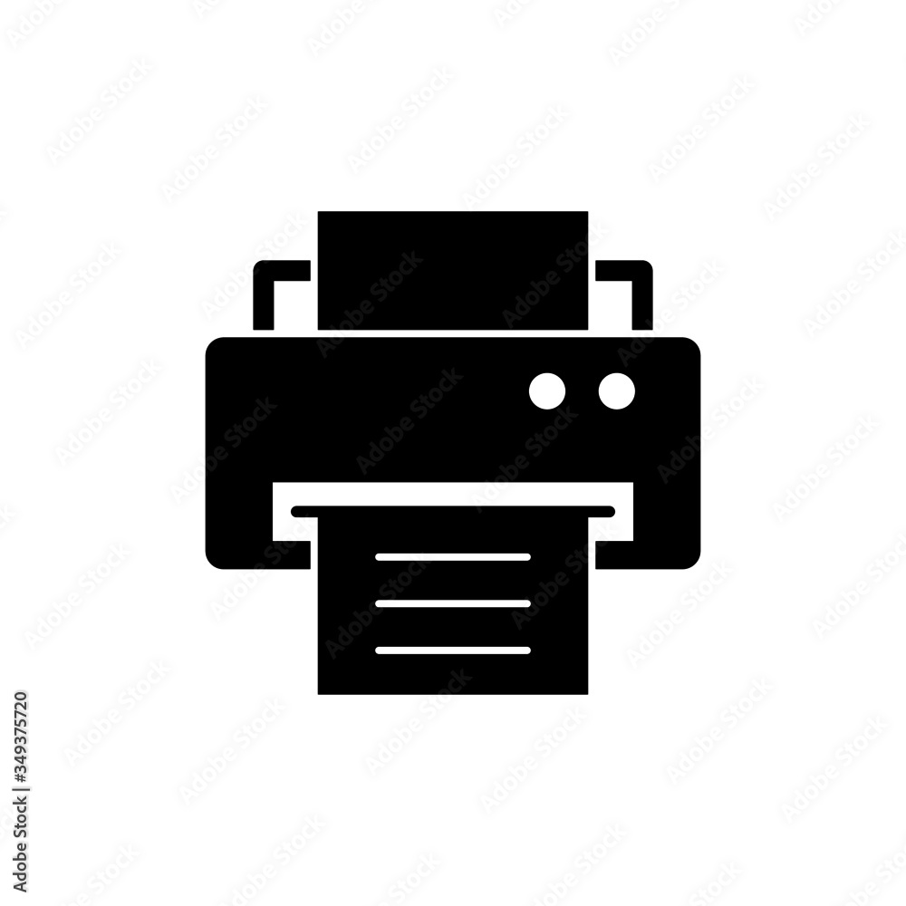 Fax vector icon in black flat design on white background Fax vector icon in black flat design on white background