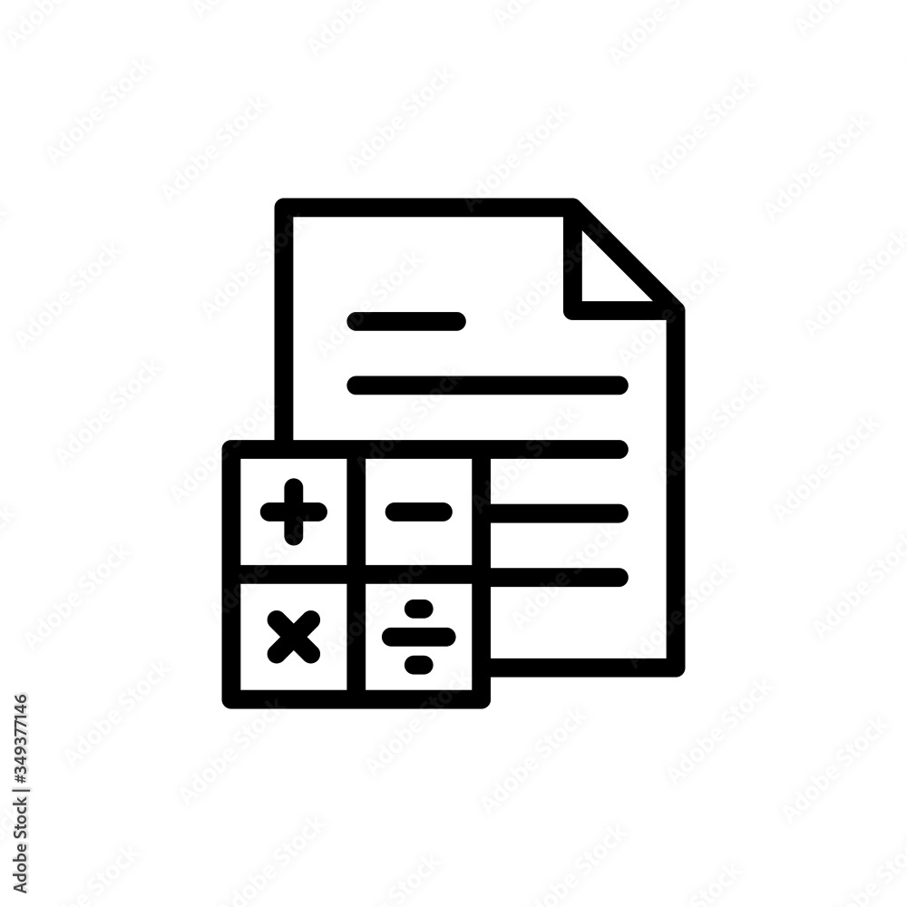 accounting icon Vector icon in lineart style on white background accounting icon Vector icon in lineart style on white background