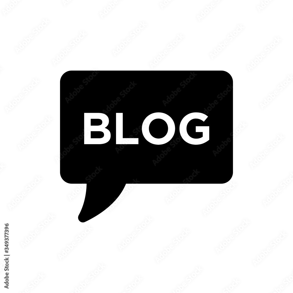 blog icon vector, speech icon vector in black flat design on white background
