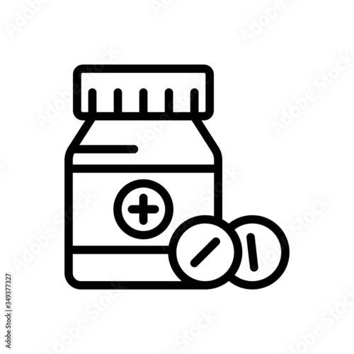 medicine icon vector in lineart style on white background