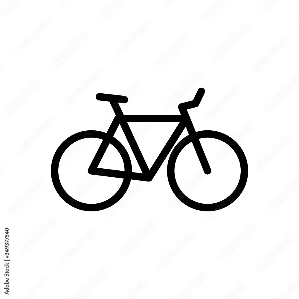 bicycle vector icon in lineart style on white background