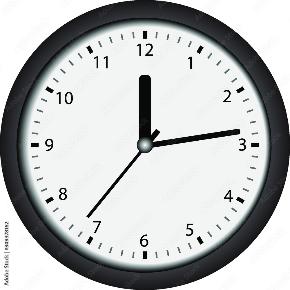 wall clock isolated on the white background. realistic vector illustration wall clock isolated on the white background. realistic vector illustration