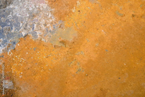background with rust. surface of yellow brown rusty metal. rusty iron texture