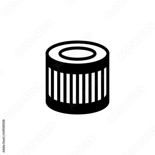 car oil filter icon in black flat design on white background