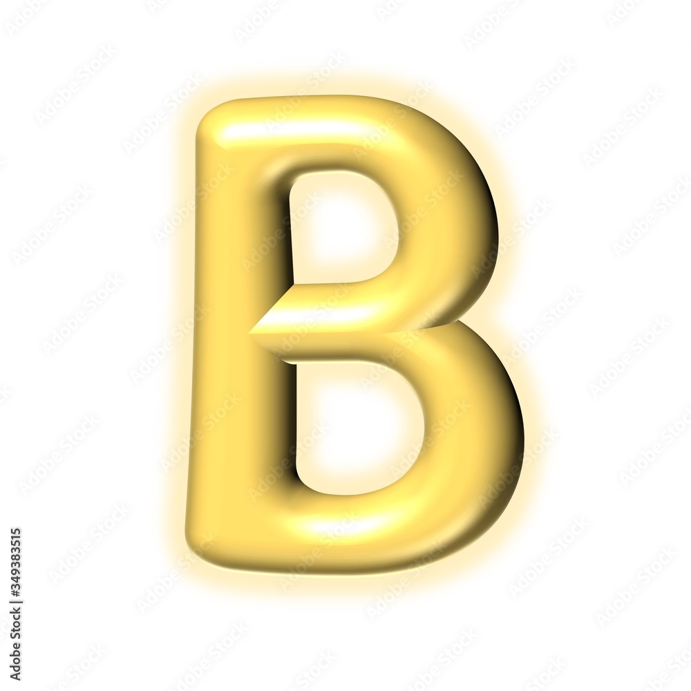 3D GOLDEN CARTOON STYLE ENGLISH ALPHABET WITH GLOW : B 3D GOLDEN CARTOON STYLE ENGLISH ALPHABET WITH GLOW : B