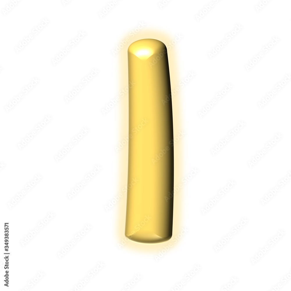 3D GOLDEN CARTOON STYLE ENGLISH ALPHABET WITH GLOW : I 3D GOLDEN CARTOON STYLE ENGLISH ALPHABET WITH GLOW : I