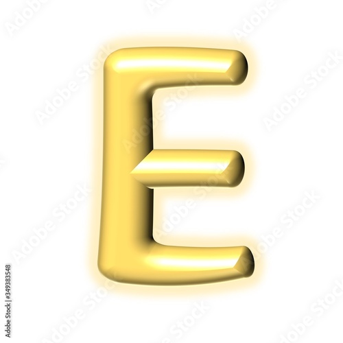 Wallpaper Mural 3D GOLDEN CARTOON STYLE ENGLISH ALPHABET WITH GLOW : E Torontodigital.ca