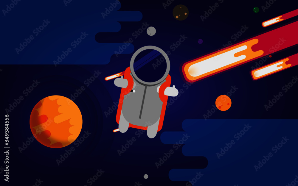 Naklejka premium astronauta flat 