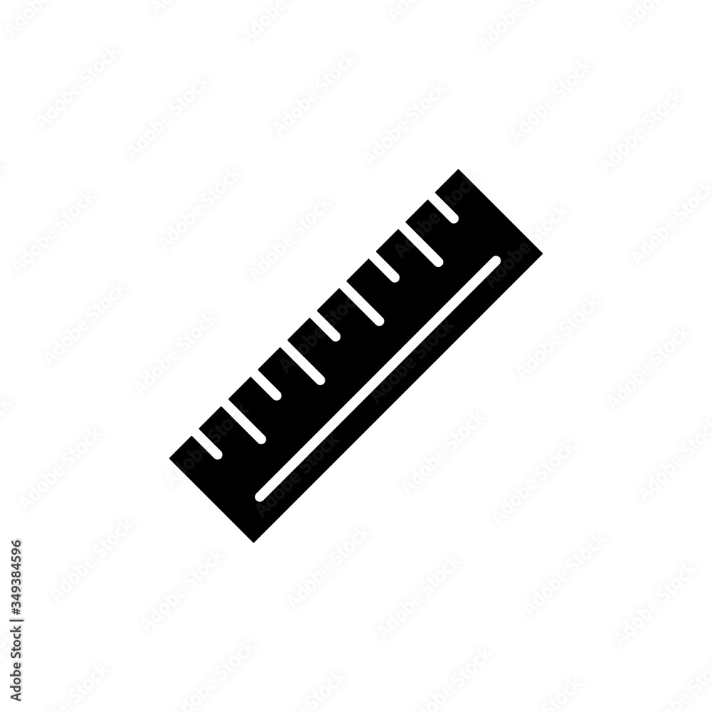 ruler icon vector simple design in black flat design on white background