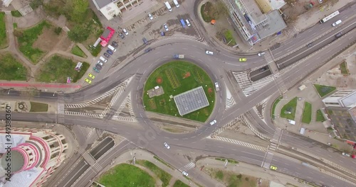 Aerial view of Mihai Eminescu Roundabout Iasi Romania