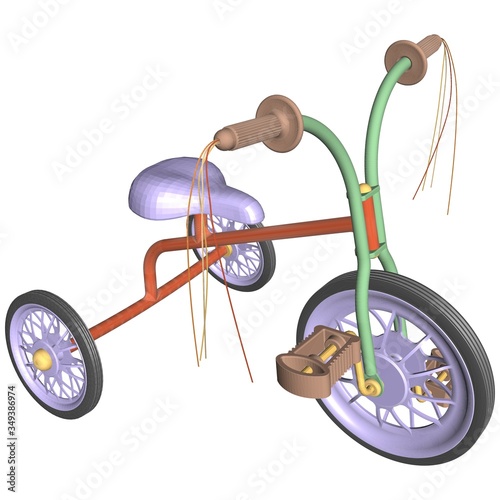 Trycycle Trike Bike Bicycle Vector. Illustration Isolated On White Background. A Vector Illustration Of Trycycle Background.
