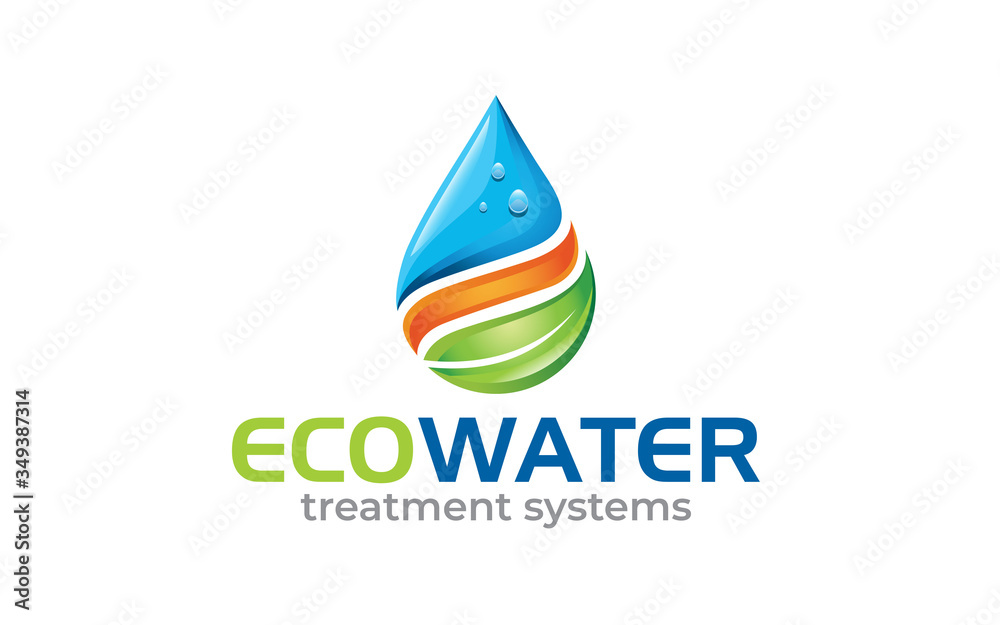 Illustration green energy concept eco water logo design Illustration green energy concept eco water logo design