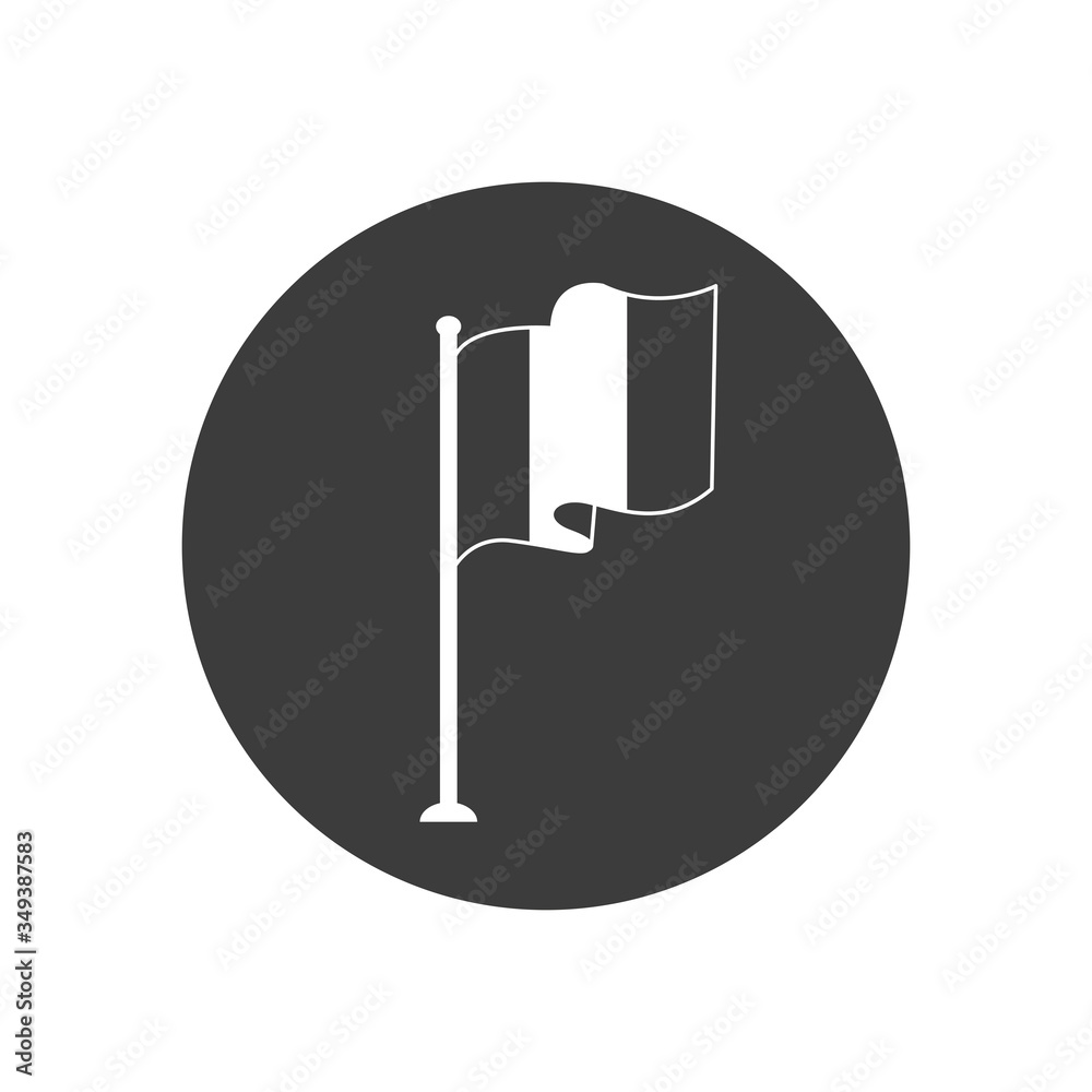 Bastille day concept, france flag icon, block silhouette style