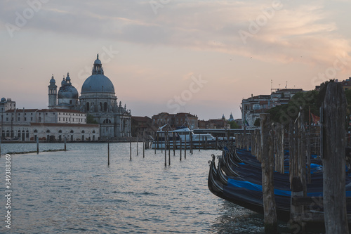 gondolas and Santa Maria della salute's church in Venice © Florincristian