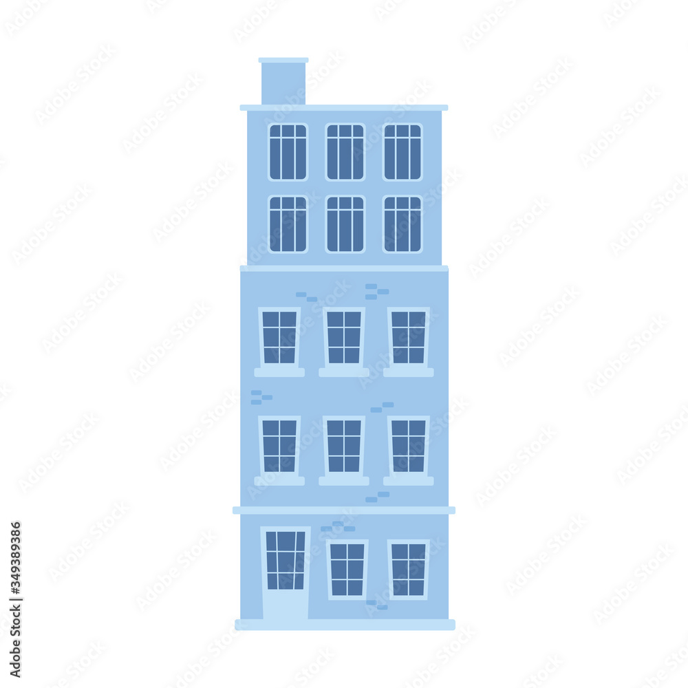 building residential high tower architecture isolated icon design
