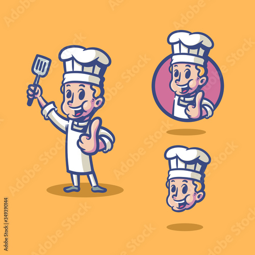 Chef mascot logo cartoon