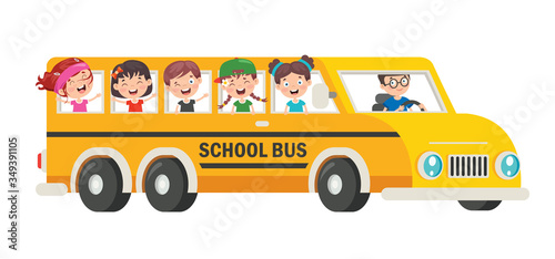 Cartoon Characters Travelling With Vehicle 