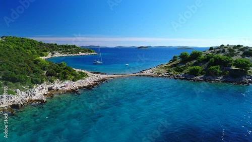 Croatia coast from drone view photo