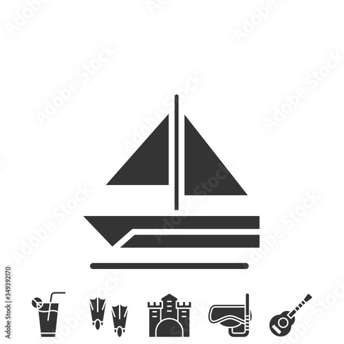 boat at sea icon vector illustration design