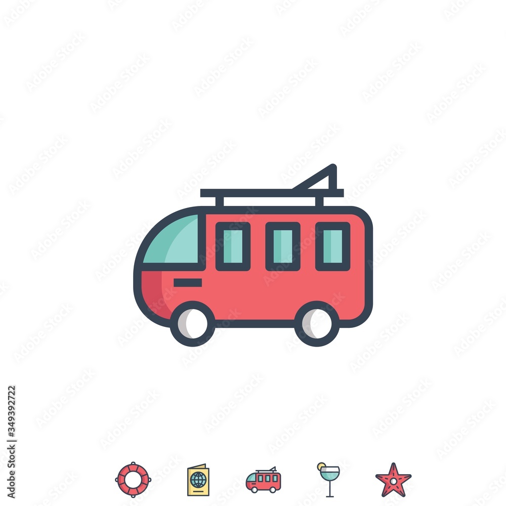 travel bus icon vector illustration design